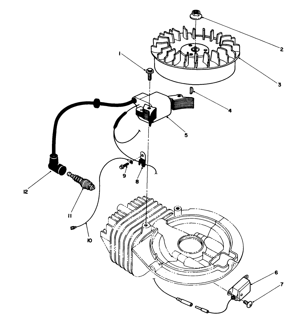 Flywheel & Magneto Assembly (Engine Model No. 47pk9) Diagram and Parts List for 38181 0000001 - 0999999 Toro Snow Blower