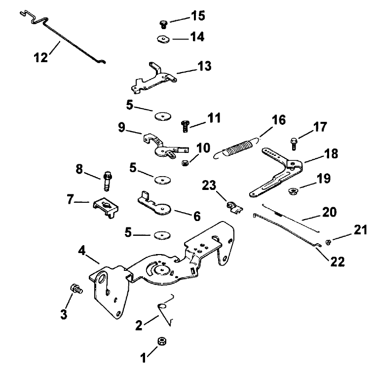 Engine Controls Diagram and Parts List for 74182 (790001-799999)(1997) Toro Lawn Tractor