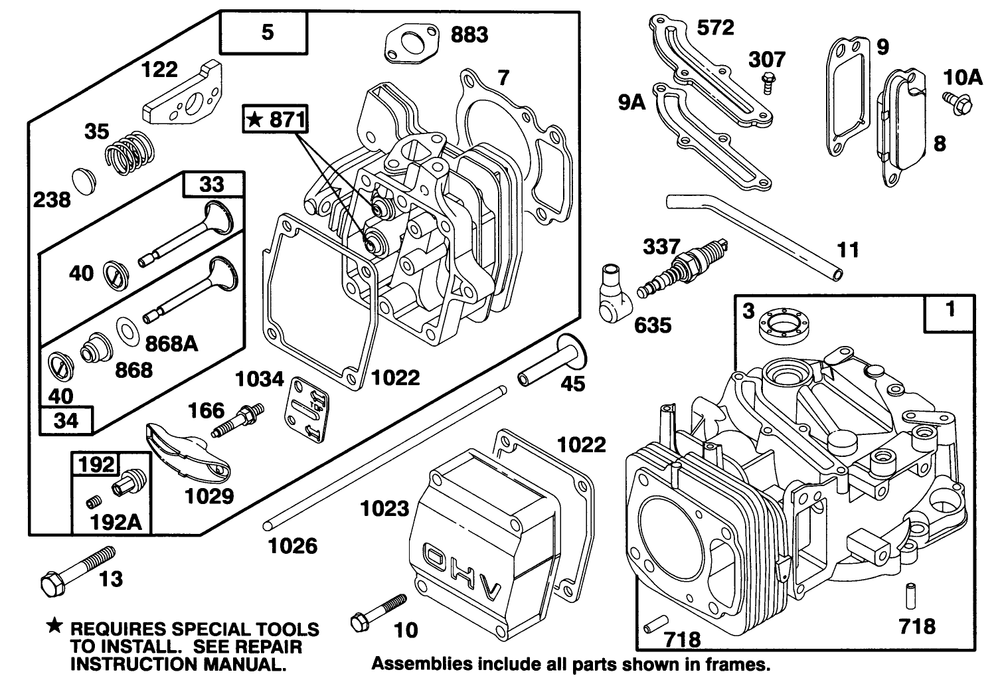 Engine Gts 150 Diagram and Parts List for 20764B 49000001 - 49999999 Toro Lawn Mower