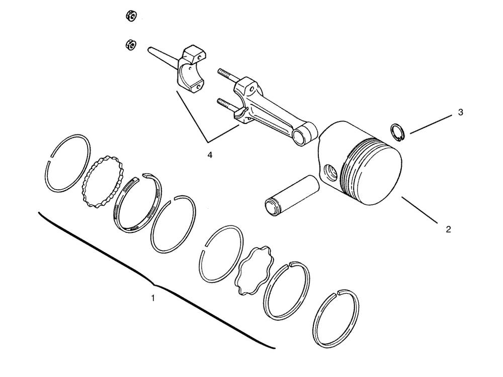 Piston And Rings Diagram and Parts List for 73403 7900001 - 7999999 Toro Lawn Tractor
