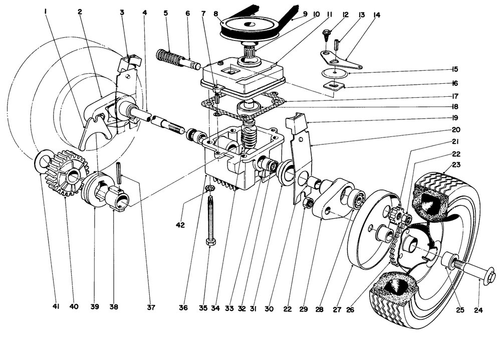 Gear Case Assembly Diagram and Parts List for 17601 9000001 - 9999999 Toro Lawn Mower