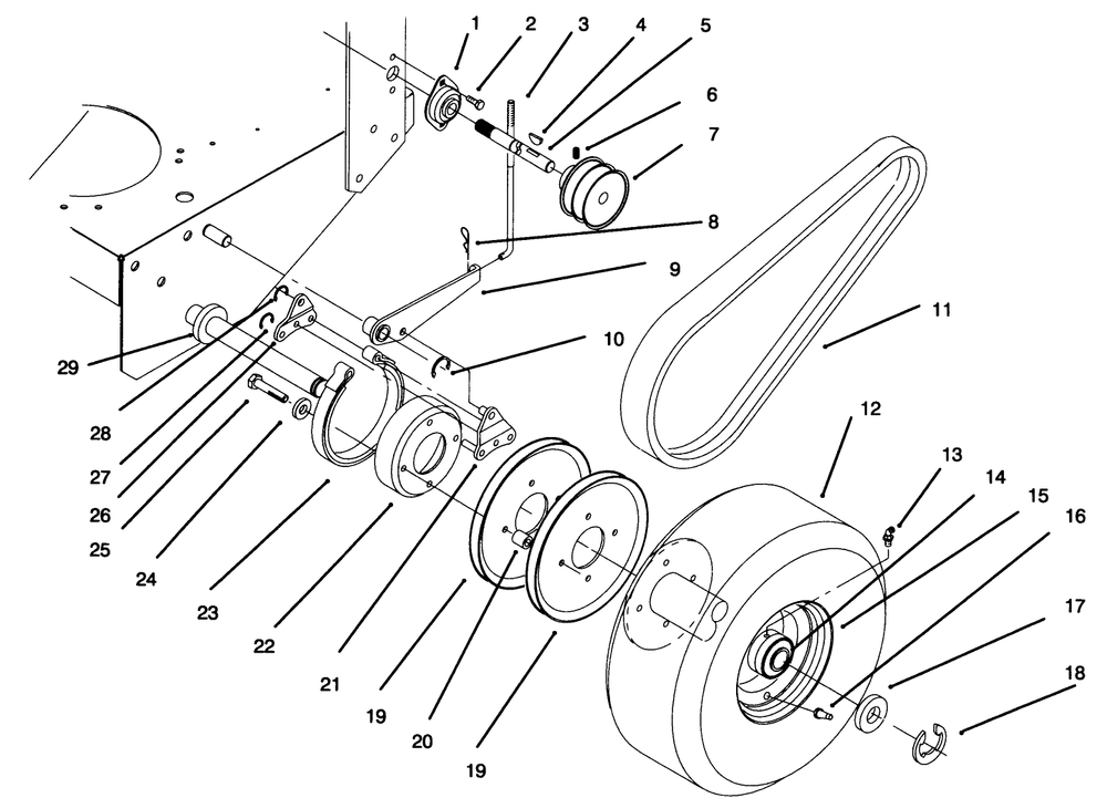 Axle, Brake And Wheel Drive And Belts Diagram and Parts List for 30181 59000001 - 59999999 Toro Lawn Tractor Accessories