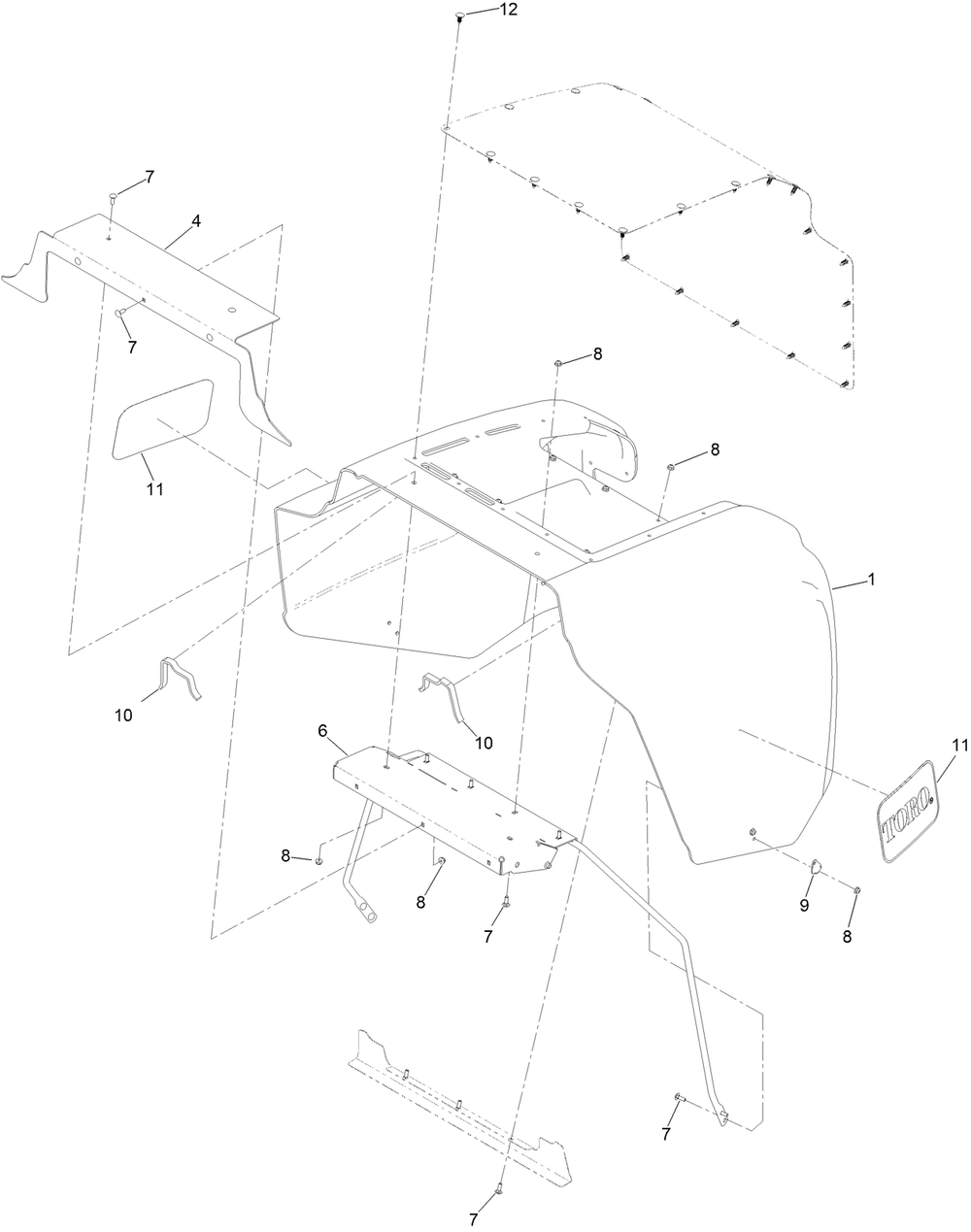 Hood Assembly No. 142-5135 Diagram and Parts List for 72144 413000000 - 999999999 Toro Lawn Tractor