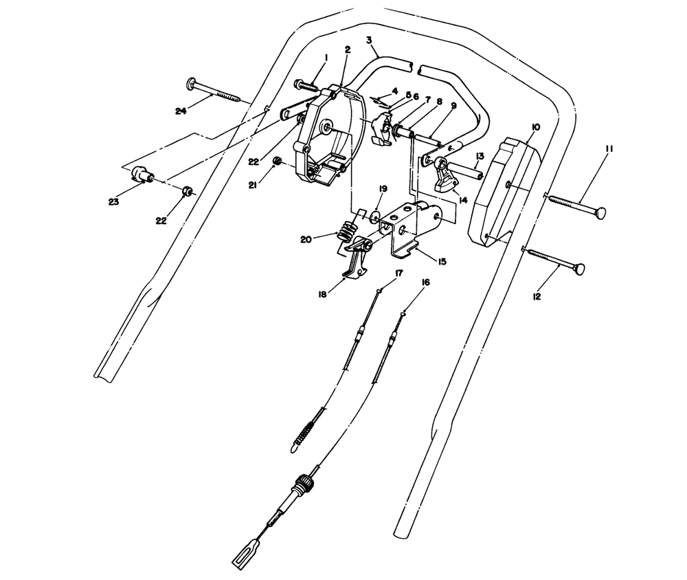 Traction Control Assembly Diagram and Parts List for 20106 2000001 - 2999999 Toro Lawn Mower