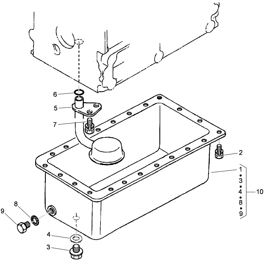 Oil Pan Assembly Diagram and Parts List for 74274 (290000001-290999999)(2009) Toro Lawn Mower
