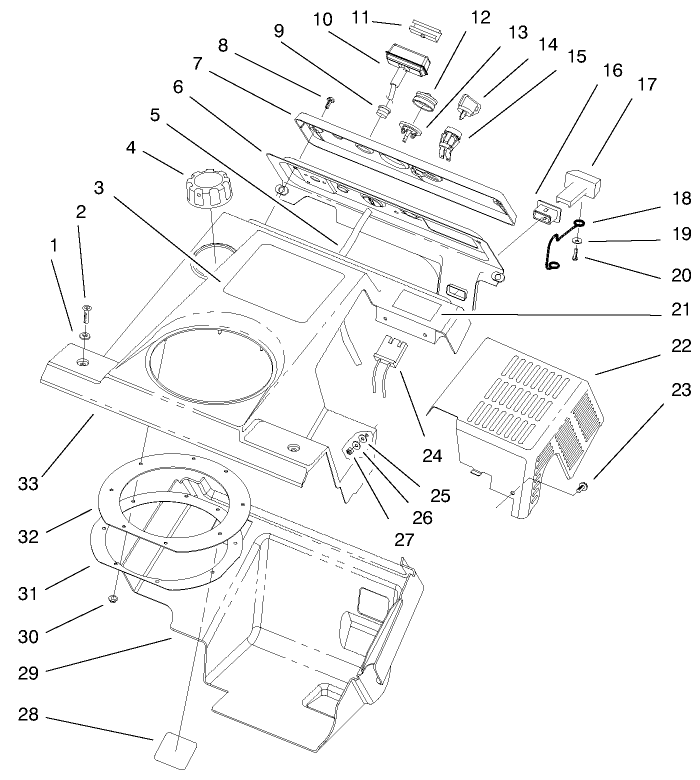 Shroud Assembly Diagram and Parts List for 38409 9900001 - 9999999 Toro Snow Blower