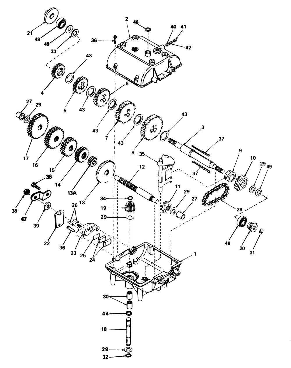 Peerless Transmission Model No. 700-030 Diagram and Parts List for 55620 9000001 - 9999999 Toro Lawn Tractor