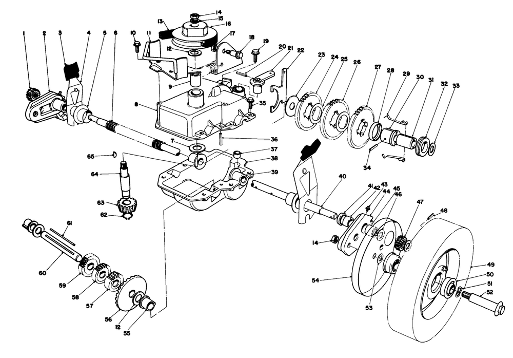 Gear Case Assembly Diagram and Parts List for 20715 2000001 - 2999999 Toro Lawn Mower