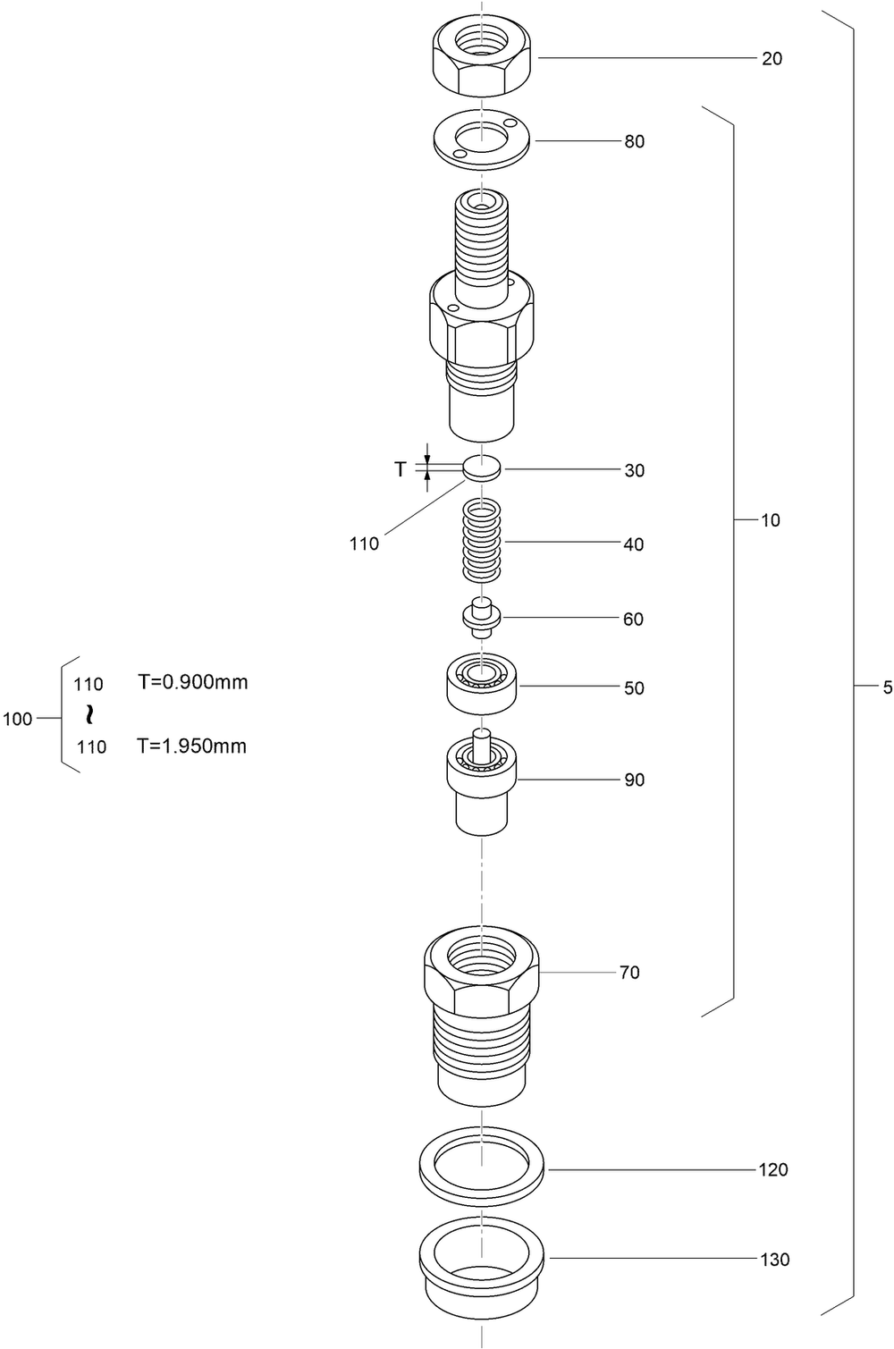 Nozzle Holder Assembly Diagram and Parts List for 22323HD 400000000 - 999999999 Toro Lawn Tractor Accessories