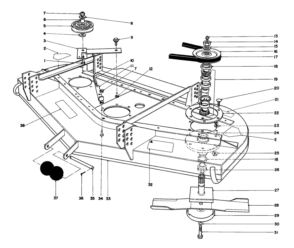 Cutting Unit Model No. 30768 Diagram and Parts List for 30754 7000001 - 7999999 Toro Lawn Tractor