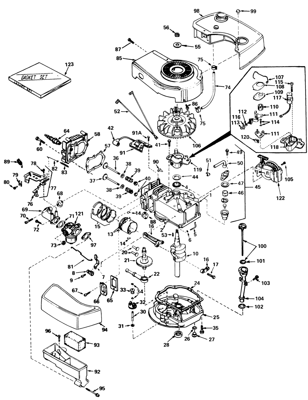 Engine Tecumseh Model No. Tnt 100-10059c Diagram and Parts List for 20762 9000001 - 9999999 Toro Lawn Mower