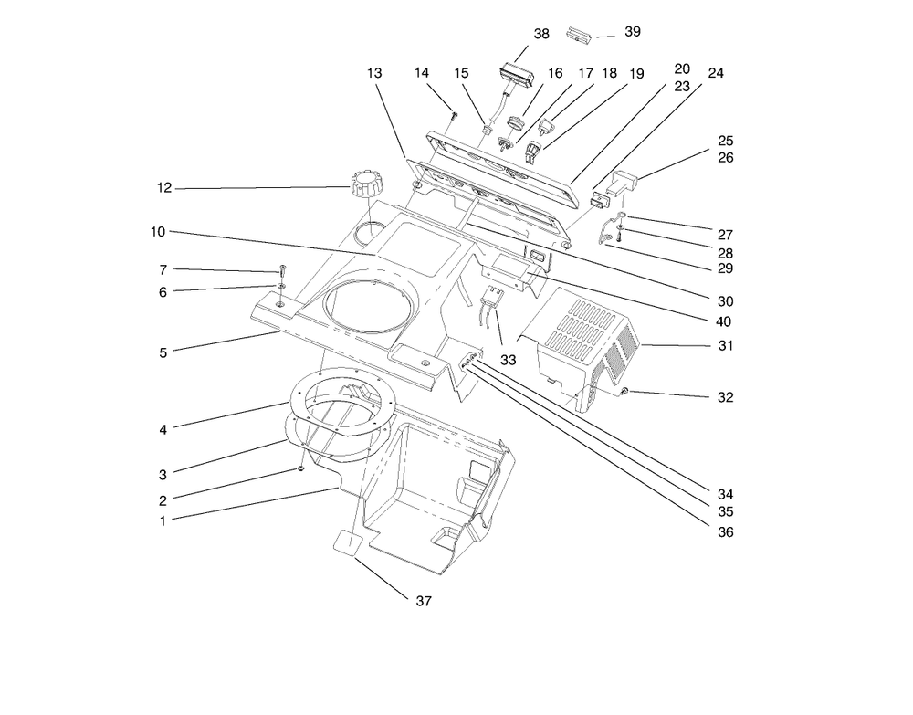 Shroud Assembly Diagram and Parts List for 38417 8900001 - 8999999 Toro Snow Blower