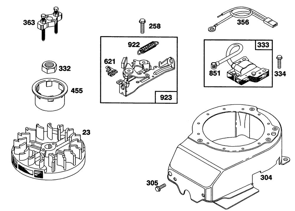 Engine Briggs & Stratton Model 122702-3171-01 Diagram and Parts List for 16400 2000001 - 2999999 Toro Lawn Mower