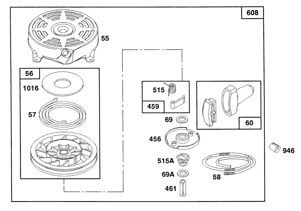 Engine Briggs & Stratton Model 124707-3185-01 Diagram and Parts List for 20322 2000001 - 2999999 Toro Lawn Mower