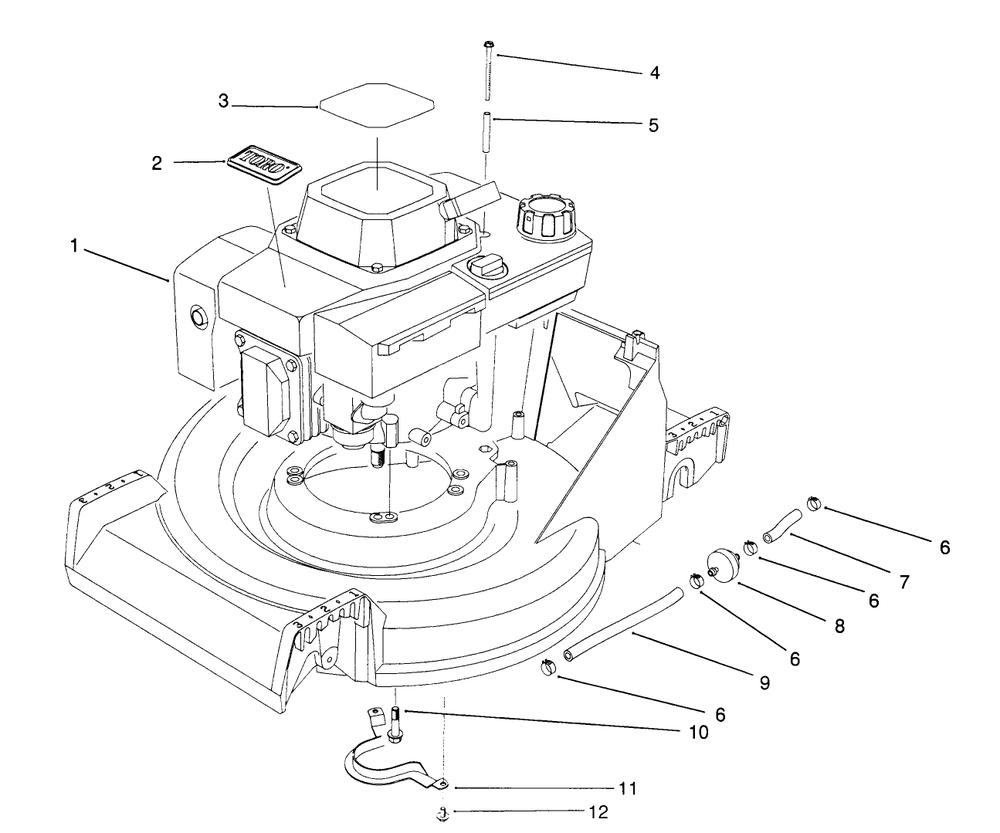 Engine Assembly Diagram and Parts List for 26623 0000001 - 0999999 Toro Lawn Mower