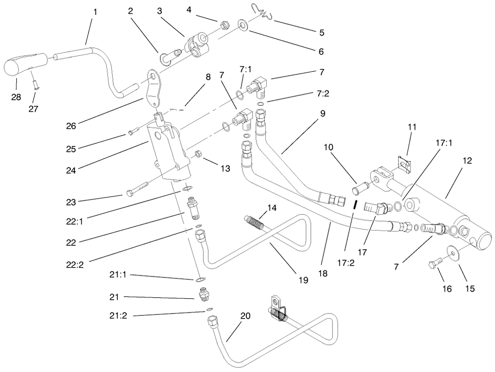Hydro Lift Upper Assembly Diagram and Parts List for 73540 8900001 - 8999999 Toro Lawn Tractor