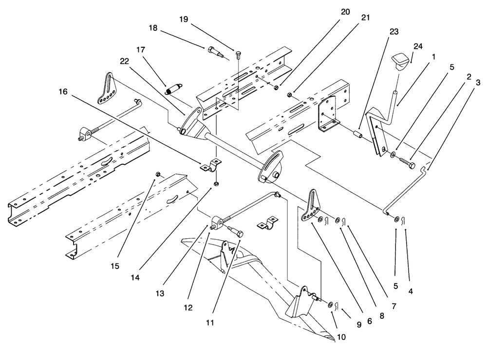 Height Of Cut Components Assembly Diagram and Parts List for 71193 6900001 - 6999999 Toro Lawn Tractor