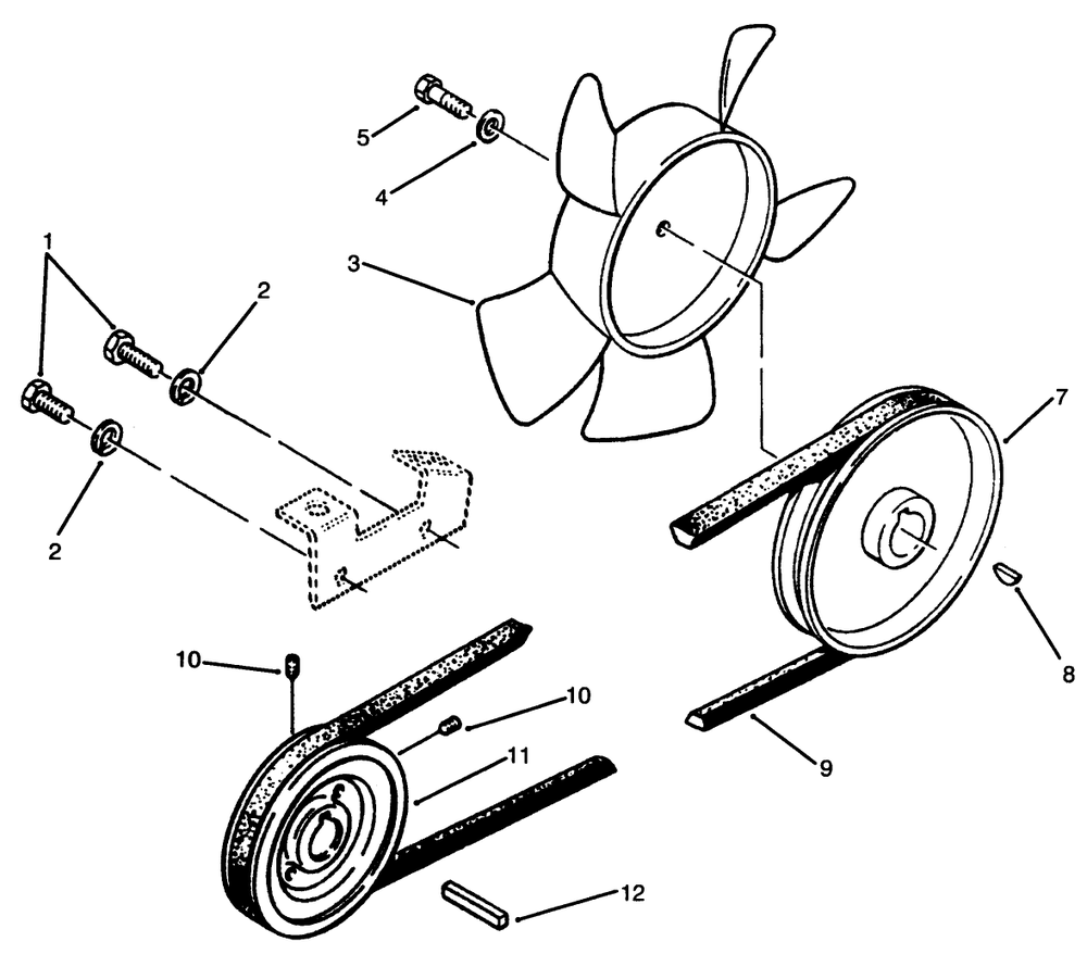 Drive Belt And Pulleys Diagram and Parts List for 73501 59002869 - 59002946 Toro Lawn Tractor