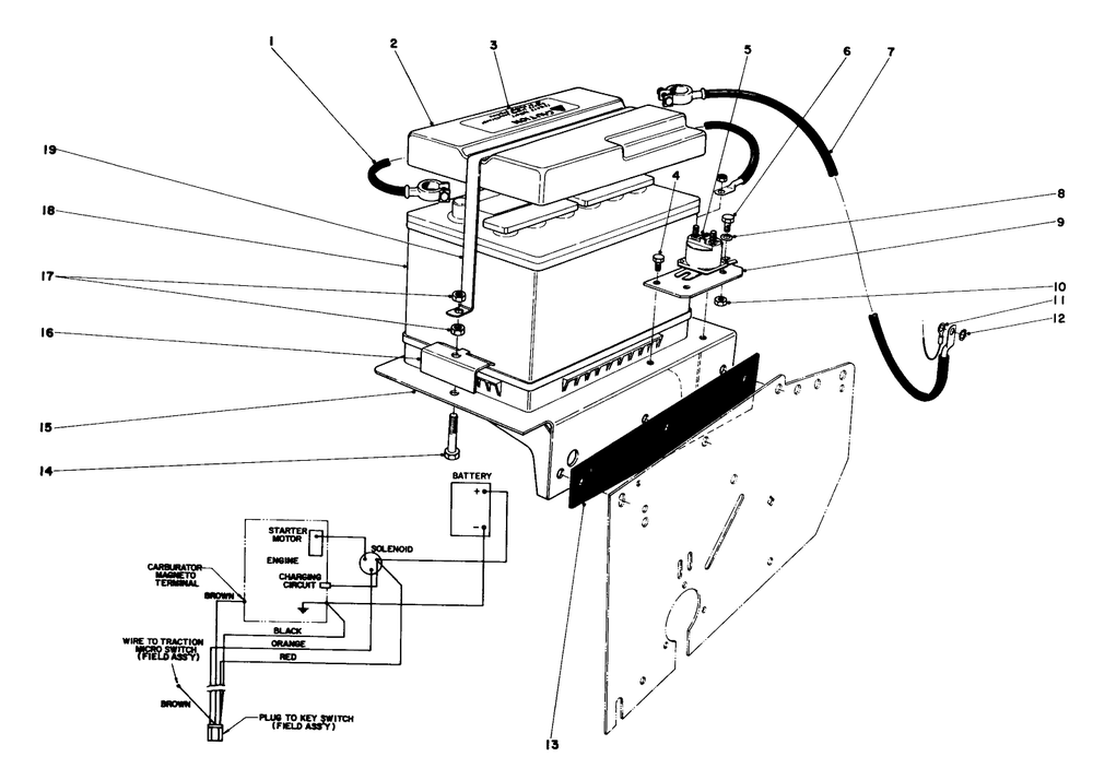 Battery And Wiring Diagram Diagram and Parts List for 31995 5000001 - 5999999 Toro Snow Blower