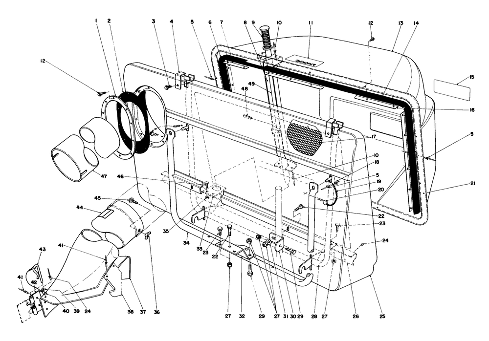 Easy-Empty Grass Catcher Model 59111 (Optional) Diagram and Parts List for 56170 5000001 - 5999999 Toro Lawn Tractor Accessories