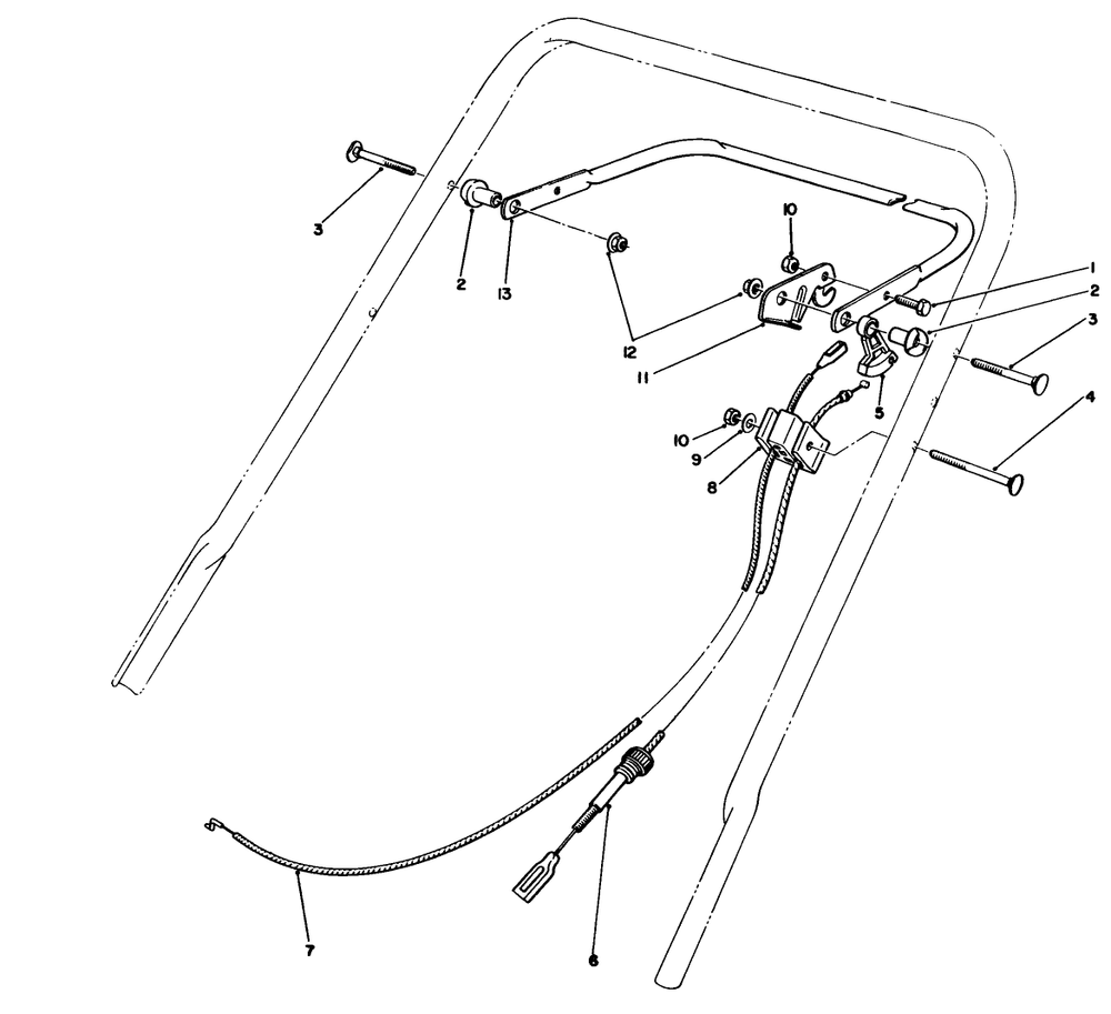 Traction Control Assembly Diagram and Parts List for 20214 2000001 - 2999999 Toro Lawn Mower
