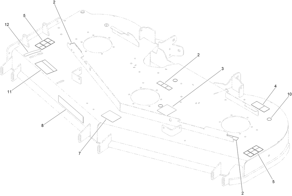 Deck Decal Assembly Diagram and Parts List for 74934 401000000-999999999 Toro Lawn Mower