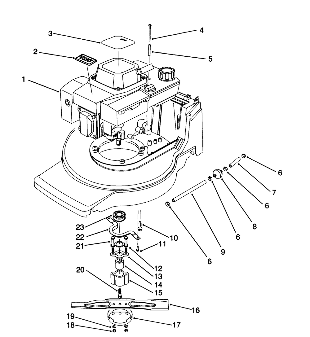 Engine Assembly Diagram and Parts List for 20921B 2000001 - 2999999 Toro Lawn Mower