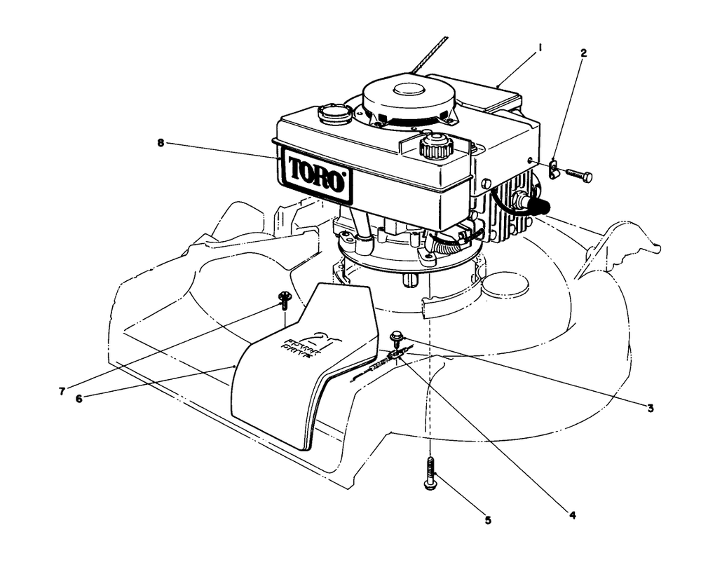Engine Assembly Diagram and Parts List for 16775 4000001 - 4999999 Toro Lawn Mower