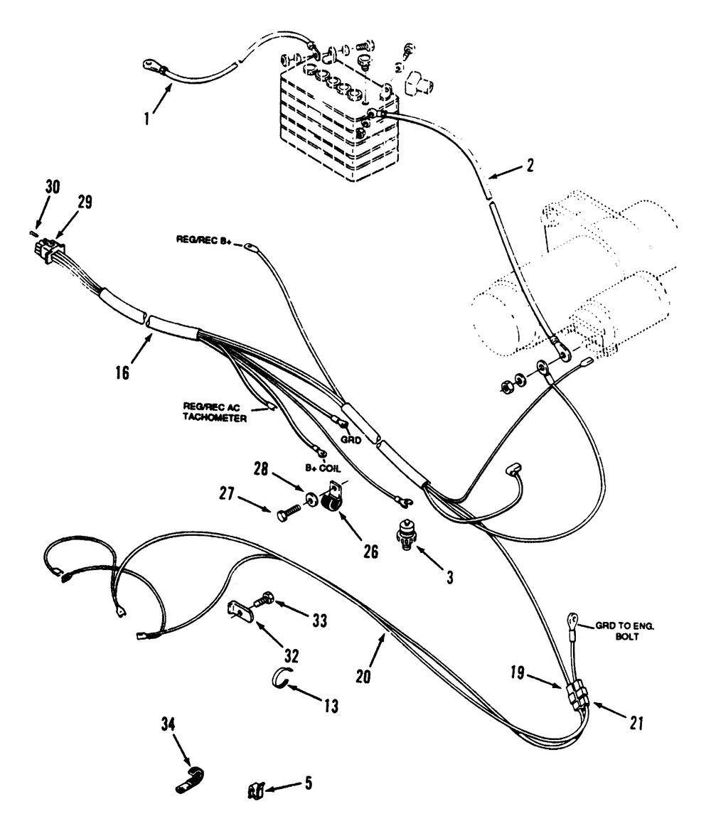 Electrical System Diagram and Parts List for 73421 5900001 - 5901046 Toro Lawn Tractor