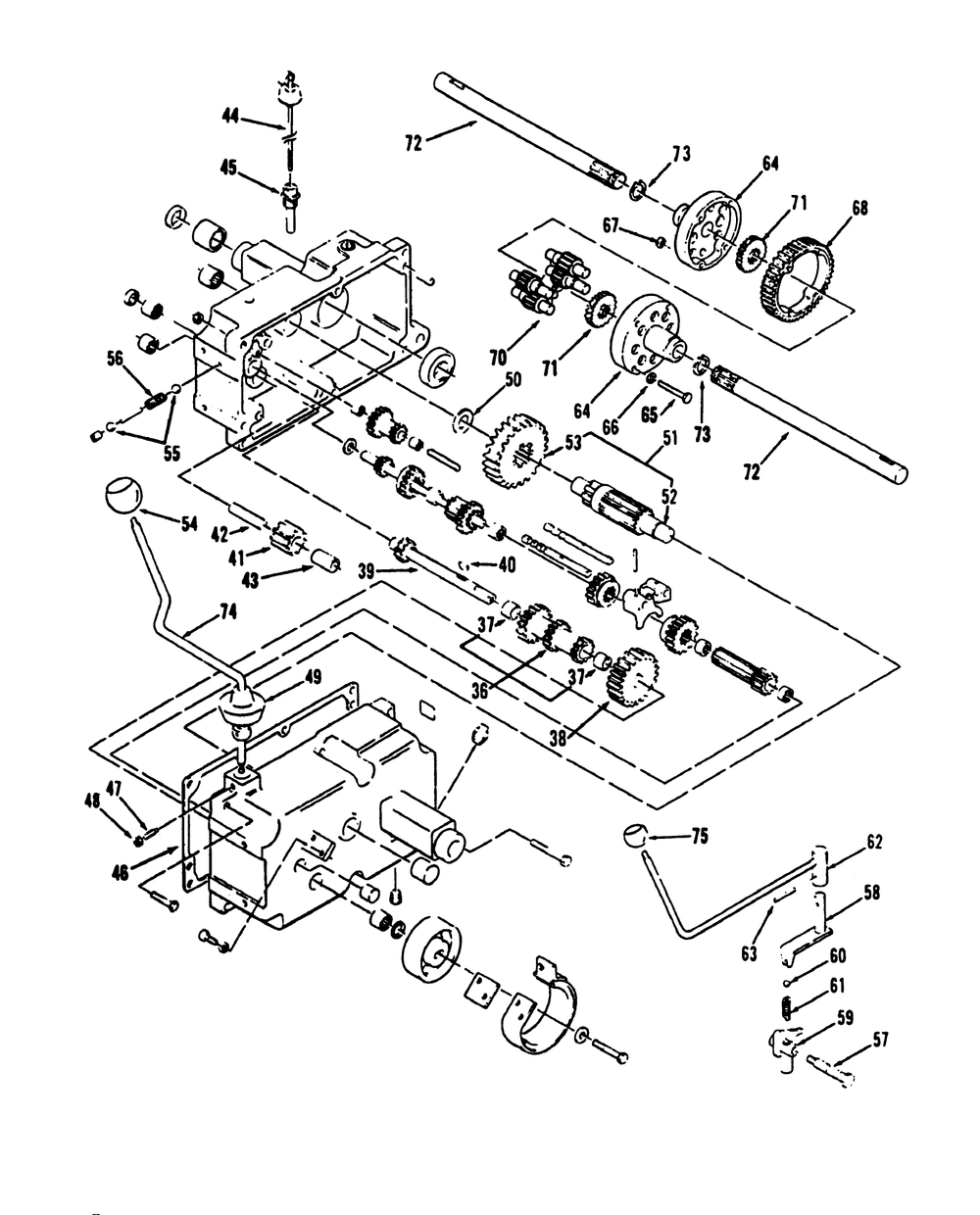 Mechanical Transmission 8-Speed Diagram and Parts List for R1-16O804 2000001 - 2999999 Toro Lawn Tractor
