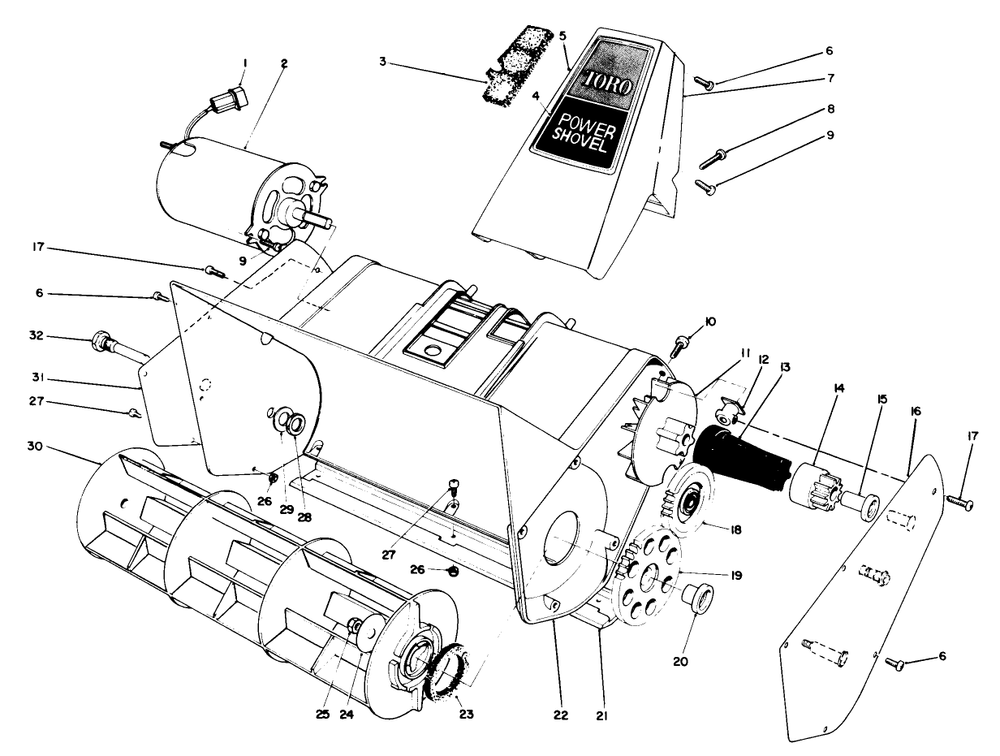 Rotor Housing Assembly Diagram and Parts List for 38310 9000001 - 9999999 Toro Snow Blower