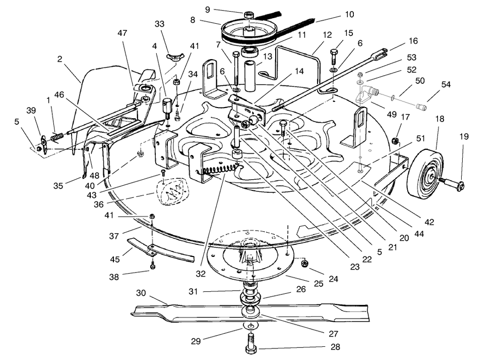 Cutting Unit Assembly Diagram and Parts List for 70041 8900001 - 8999999 Toro Lawn Tractor
