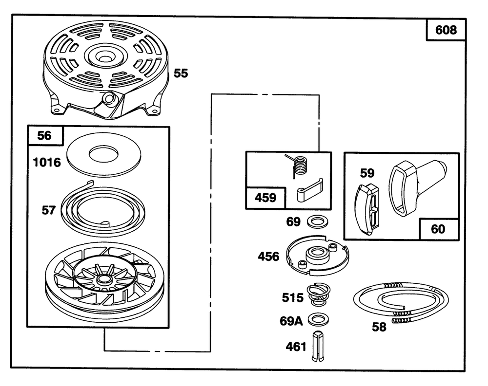 Engine Briggs & Stratton Model 127802-0640-01 Diagram and Parts List for 20441 6900001 - 6999999 Toro Lawn Mower