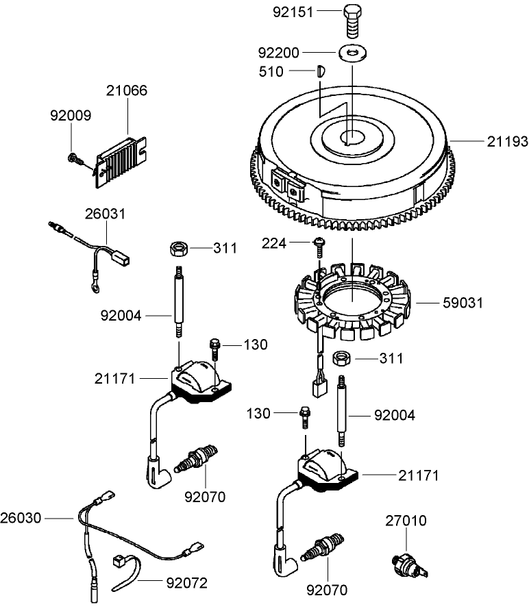 Electric Equipment Assembly Diagram and Parts List for 74450TE (290000001-290999999)(2009) Toro Lawn Mower