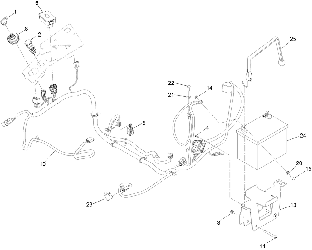 Electrical Assembly Diagram and Parts List for 74456TE 412000000 - 414400999 Toro Lawn Tractor