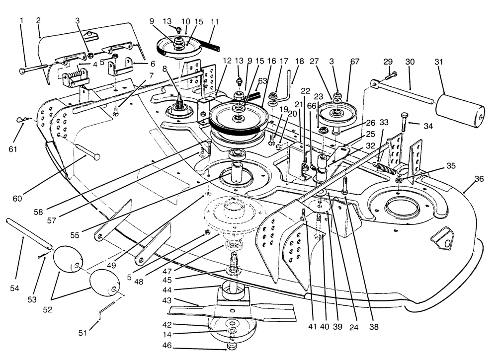 Cutting Unit Assembly Diagram and Parts List for 30145 69000001 - 69999999 Toro Lawn Mower
