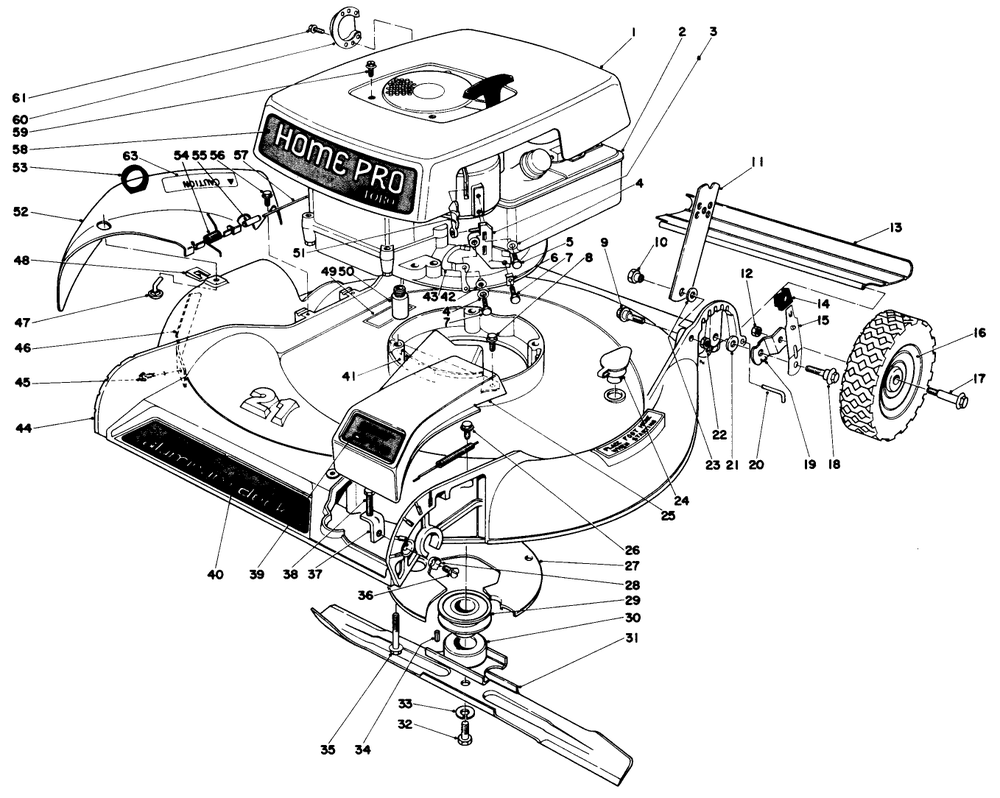 Housing And Engine Assembly Diagram and Parts List for 16655 8000001 - 8999999 Toro Lawn Mower