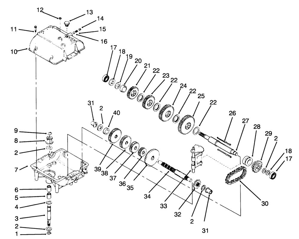 Peerless Transmission Model No. 700-039 Diagram and Parts List for 30176 690001 - 691912 Toro Lawn Tractor Accessories