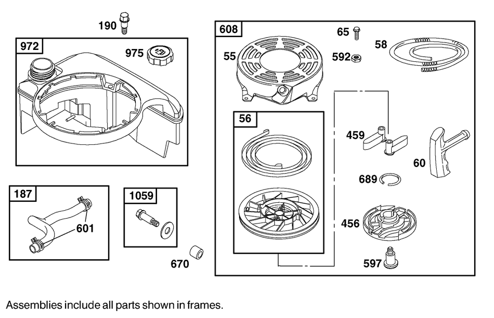 Engine Briggs & Stratton Model 12h802-1767-E1 Diagram and Parts List for 20030 9900001 - 9999999 Toro Lawn Mower