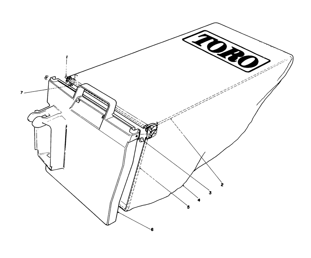 Grass Bag Assembly No. 12-8859 Diagram and Parts List for 20564C 8000001 - 8999999 Toro Lawn Mower