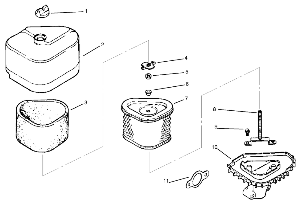 Air Cleaner Engine Kohler Model No. Cv14s-1429 Diagram and Parts List for 30187 790001 - 795000 Toro Lawn Tractor Accessories