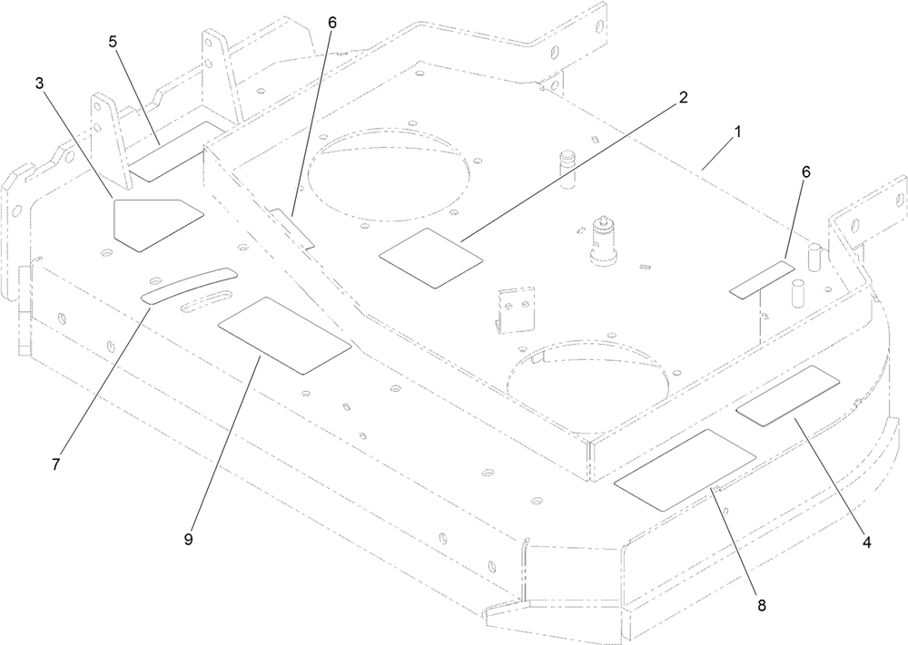 Deck Decal Assembly Diagram and Parts List for 39674 (313000001-313999999)(2013) Toro Lawn Mower