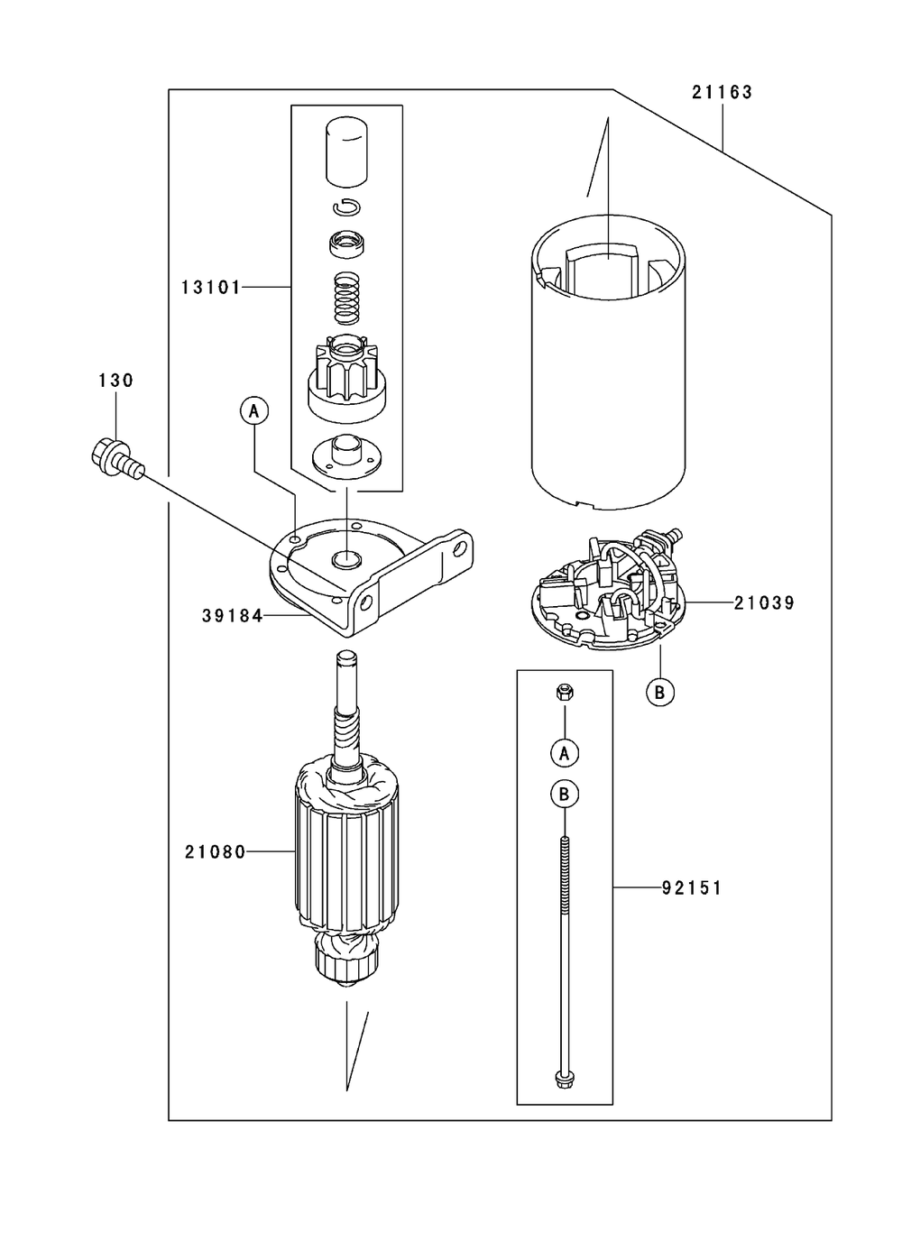 Starter Assembly Diagram and Parts List for 74558 (290000001-290000209)(2009) Toro Lawn Mower