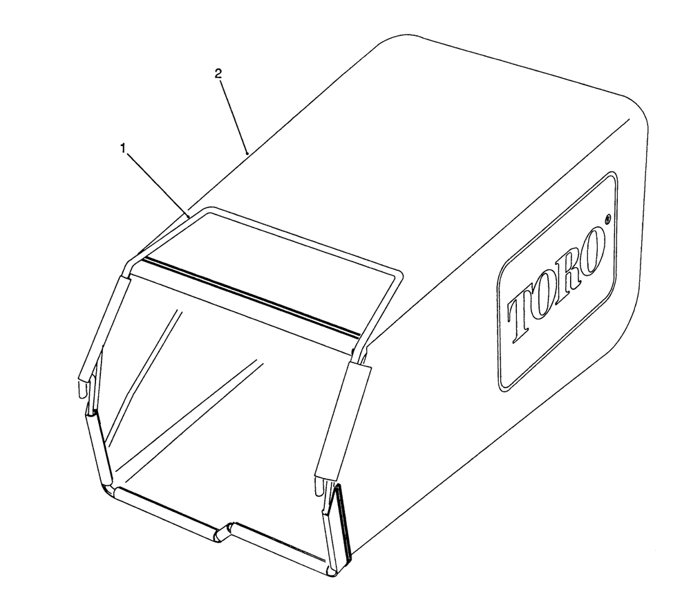 Grass Bag Assembly Diagram and Parts List for 26622 0003101 - 0999999 Toro Lawn Mower