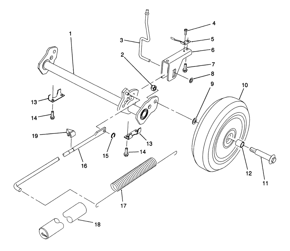 H.P. Rear Axle Assembly (Model No. 20900 Only) Diagram and Parts List for 20905B 0000001 - 0999999 Toro Lawn Mower
