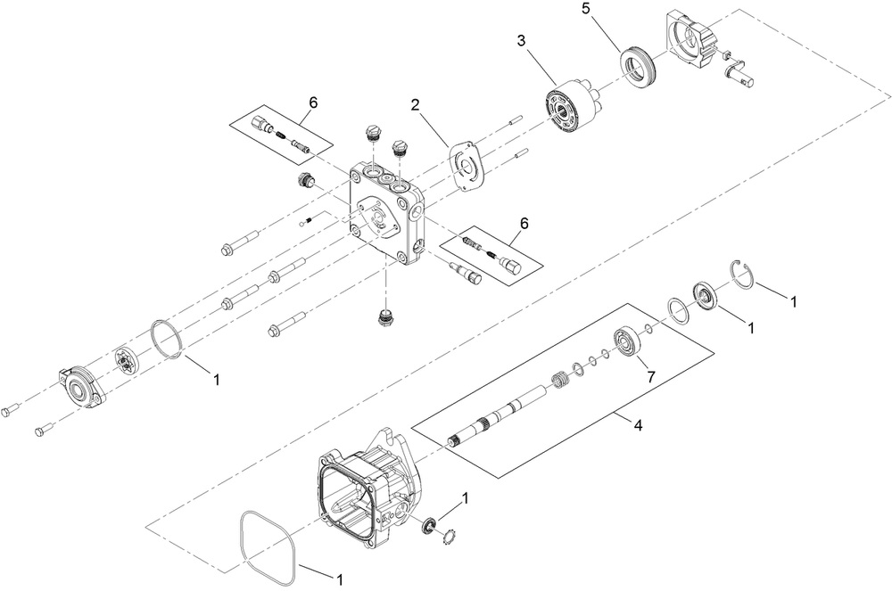 Hydraulic Pump Assembly 2 Diagram and Parts List for 74268 (313000001-313999999)(2013) Toro Lawn Mower