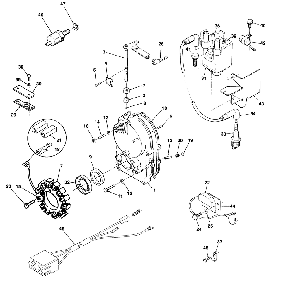 Gearcase And Ignition Controls Diagram and Parts List for 74140 39000001 - 39999999 Toro Lawn Tractor