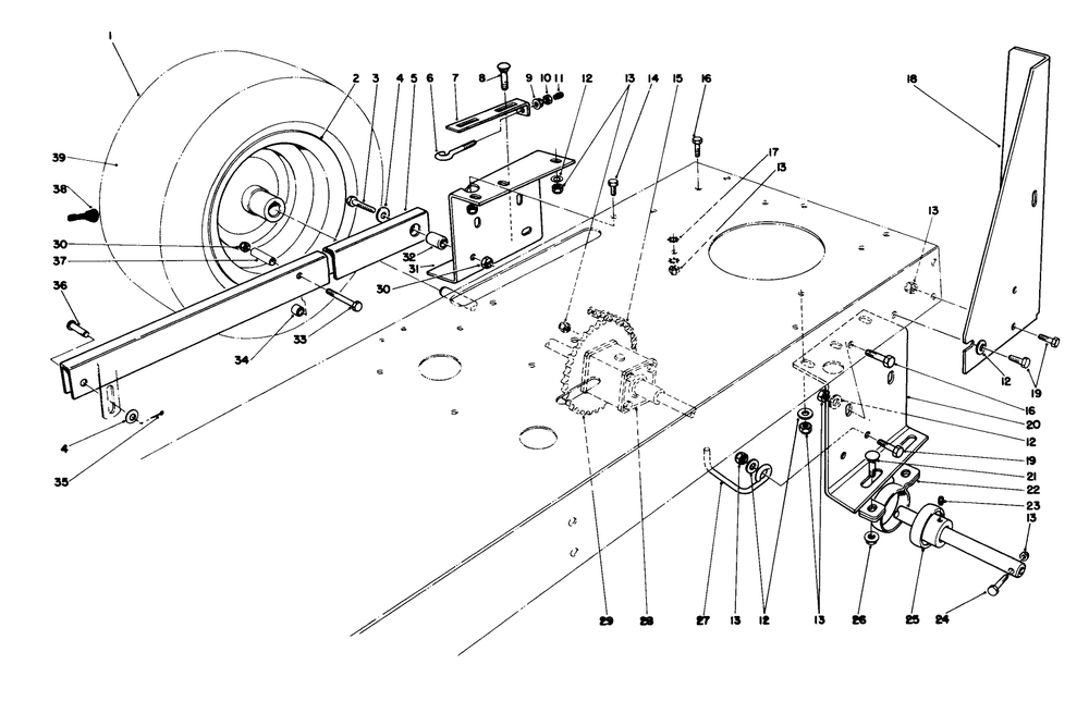 Rear Axle Assembly Diagram and Parts List for 56145 7000001 - 7999999 Toro Lawn Tractor