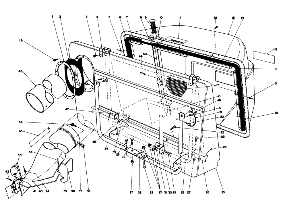 Easy-Empty Grass Catcher Model 59111 (Optional) Diagram and Parts List for 57300 4000001 - 4999999 Toro Lawn Tractor
