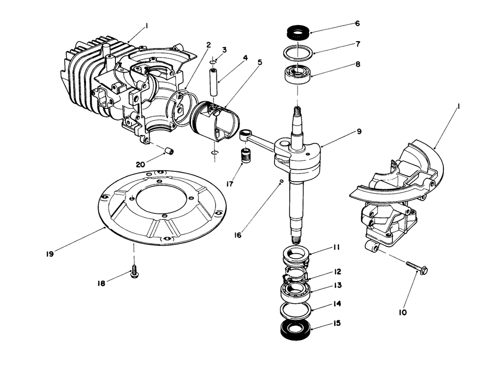 Crankshaft Assembly (Model No. 47pj8) Diagram and Parts List for 16785 9000001 - 9999999 Toro Lawn Mower